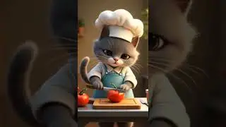 From Garden to Kitchen: Chef Cat&rsquo;s Tomato Adventure! 🍅 #cat #shorts #ai