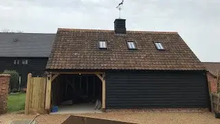 Oak cart lodge custom made hand cut on site  complete build time lapse