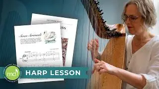 Swan Serenade (harp lesson) - Learn this beginner harp song with me