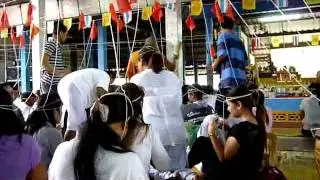 SUAT PANYAK Buddhist Ritual to remove bad karma and evil spirits at Lipa Noi Temple, Ko Samui