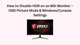 How to Disable HDR on an MSI Monitor &ndash; OSD Picture Mode & Windows/Console Settings