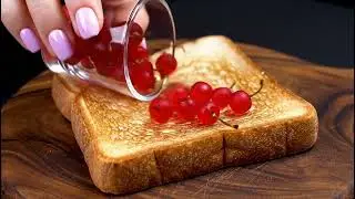 ASMR Fruits Relax - Spreading frosted glass fruit on toast