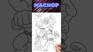 Machop Evolution drawing | Pokemon for kids #hanartpieces #shorts #drawing