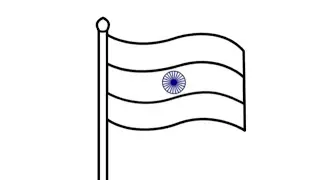 How to draw Indian flag 🇮🇳 outline