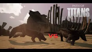 Kaprosuchus vs Desmatosuchus path of titans