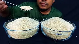 ASMR EATING HARD RAW RICE | EATING RAW RICE | RAW RICE MUKBANG | RAW RICE EATING | RAW RICE