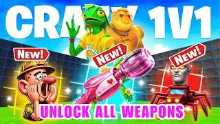 UNLOCK ALL NEW WEAPONS CRAZY 1V1 FFA ALL GUNS & RIDES MAP FORTNITE CREATIVE -  PART 49 @hozzy