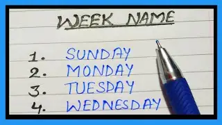 Week Name | Days Name in English | sunday monday in english | Hafto ke naam