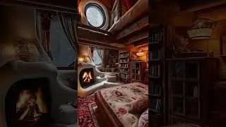 Snowy Retreat - Cozy Cabin with Fireplace Ambiance     #SnowyCabin #CozyVibes #FireplaceGoals