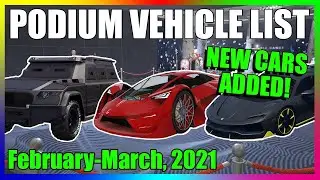NEW UPCOMING PODIUM VEHICLE LIST FEBRUARY-MARCH 2021 - Lucky Wheel Vehicle List | GTA 5 ONLINE