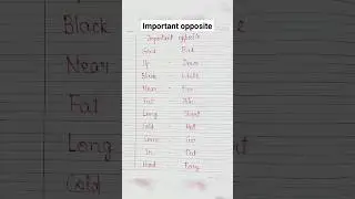 10 Important opposites in English#opposite#shortvideo#school knowledge point