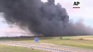 Spain tyre dump blaze sends black smoke sky high