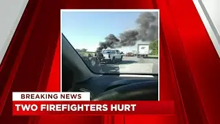 Two firefighter's injured during fire along I-85