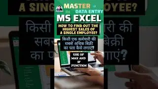 How to find out the highest sales of a single employee? Excel tips #excel