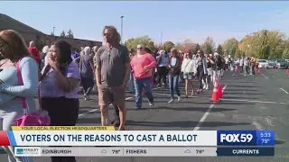 Hoosiers waiting in long lines to cast their early votes ahead of Election Day