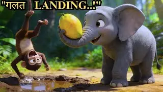 🐒Lalchi Bandar vs Jumbo Aam 🥭🤣 | Funny Hindi Kahaniya | Moral Story New