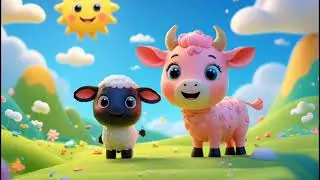 🌈 Little Baba Black Sheep 🐑 & Little Pink Cow 🐄 | Cute Nursery Rhyme for Kids 🎶