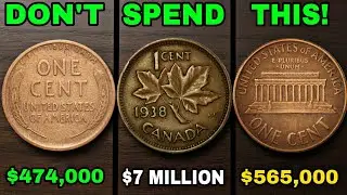 Top 3 Most Valuable Lincoln Wheat & Memorial Pennies + Canadian Cents Worth Millions Dollars!