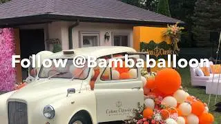 Balloons swag in a classic car Installation