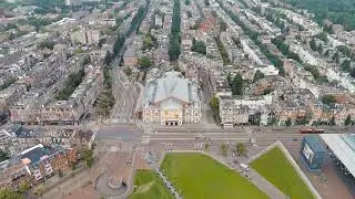 Amsterdam, Netherlands. Concertgebouw - 19th century concert hall. Museumplein square. Panoramic ...