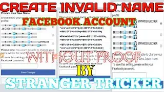 How To Create Invalid Name Facebook Account And Symbol By ||STRANGER  TRICKER|| 2020