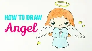 HOW TO DRAW AN ANGEL 👼 | Easy & Cute Angel Drawing Tutorial For Beginner