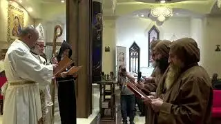 المجاهرة بالنذور المؤبدة لخمسة من اخوة الصليب المقدس، في كنيسة مار أدي الرسول في كرمليس