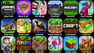 AtharCraft Building,Block Craft,Evo Merge,ShinCraft,Pixel Combat,Minecraft,Pixel Gun 3D,Tribe Craft