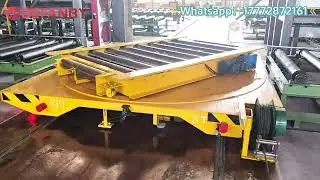 Customized Roller Rail Transfer Cart,5 Tonne Electrical Turntable Transfer Trolley