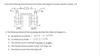 Voltaic Cell Sample Questions No.1-2 and Exercise