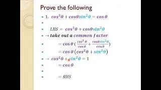 4 12 6 Trigonometry Identities identifying common factors to solve identity