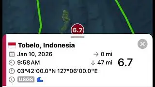 6.5 Magnitude Earthquake Tobelo Indonesia 