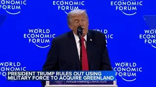 Trump says he won't use force to acquire Greenland in Davos address