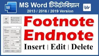 Insert Footnote in Word & Endnote in MS Word | Microsoft Word Tutorial Bangla