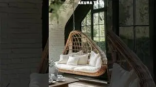 Cozy Bamboo Swing Chair in Natural Light, the Perfect Relaxation Spot#InteriorDesign #CozyLiving