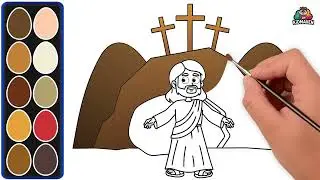 Easter Drawing of Jesus ✝️🌸 | Easy and Beautiful for Kids!