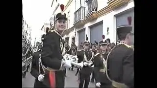 La A.M. ´Maestro Jácome´ de Cádiz, en la Borriquita de la localidad de Puerto Real, 1996.