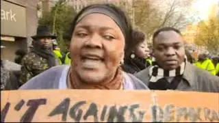 Congonians protest outside Birmingham's BBC studio (BBC1 West Midlands coverage)