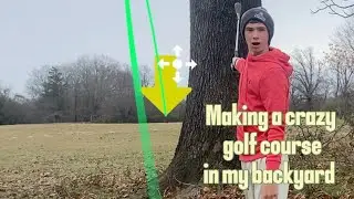 Making an EPIC Backyard Golf course with homemade materials!!!😱😱😱