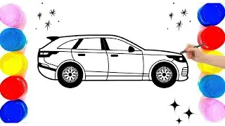 How to Draw a Car 🚙 Easy Drawing colouring for Kids and Toodlers 🚘 Draw Range Rover Velar 🚗 kids art