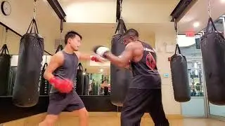 Boxing / Kickboxing mitt work (Equinox fitness).