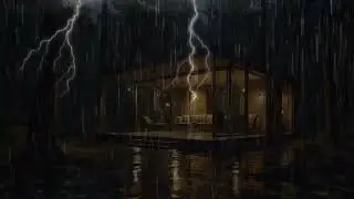 Night Rain on a Glass Wall Cabin | Deep Sleep Rain Sounds ASMR