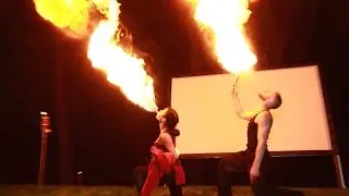 Fire Performers in CT - Fire Breathing at Pix11 News Reporter Party , CT