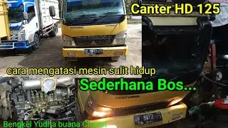 cara atasi mobil canter sulit hidup | setel injection pump