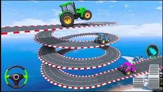 Tractor stunts GT Mega Ramp 3D | Tractor Stunt Game impossible mega ramp tractor stunts tractor game