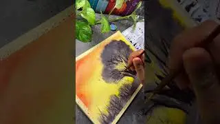 Golden Landscape Slow Watercolor Process | Calm Art
