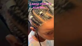 How To Stitch Braid For Beginners| Feed-In Braids| Kids Braids| Braided Ponytail|#fyp #hair #howto