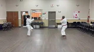SHORIN RYU KARATE KYOSHI ANTHONY FERGUSON 8TH DAN BLACK BEL & STUDENT ALEX PERFORM NAIHANCHI SHODAN