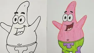 How to Draw Patrick Star Step by Step | SpongeBob SquarePants Drawing for Kids