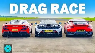 Ferrari F8 v 765LT v GT2 RS: RWD Supercar RACE!
